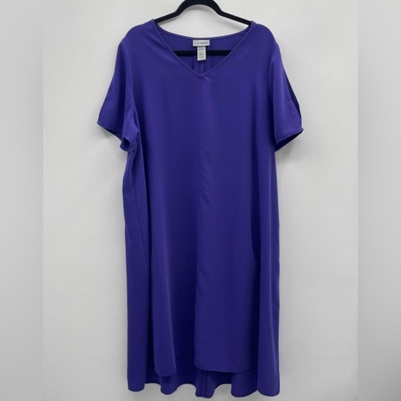 CATHERINES violet maxi loose plus size classic quiet luxury oversized dress 1X - Picture 1 of 8